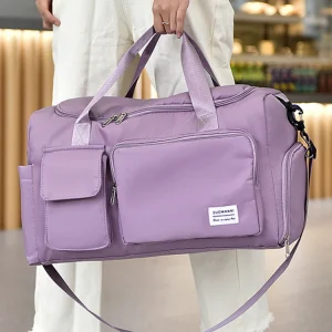 UNIXINU Carry On Travel Bag Large Capacity Weekender Overnight Duffle Bags with Shoe Compartment Sports Fitness Bags for Women