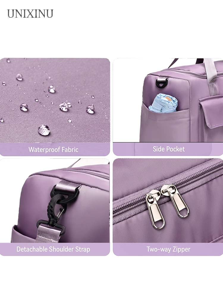 UNIXINU Carry On Travel Bag Large Capacity Weekender Overnight Duffle Bags with Shoe Compartment Sports Fitness Bags for Women - Image 4