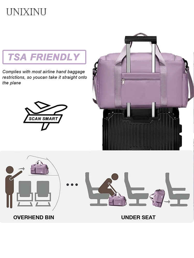 UNIXINU Carry On Travel Bag Large Capacity Weekender Overnight Duffle Bags with Shoe Compartment Sports Fitness Bags for Women - Image 5